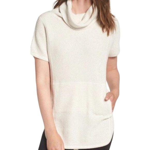 Ugg Selby Short Sleeve Cowl Neck Knit Sweater 100% Cotton Size Small - Picture 1 of 10